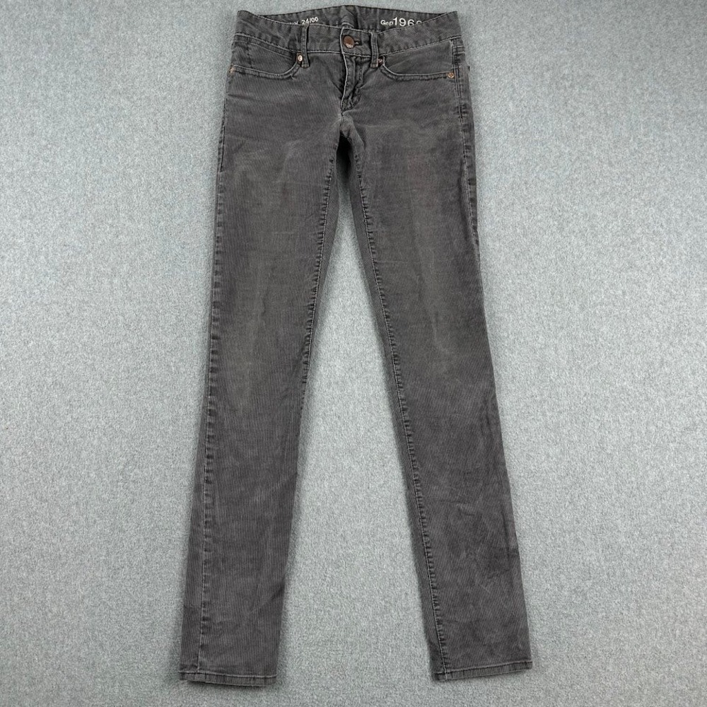 Gap Womens Skinny Jeans Size 00 Gray Corduroy Skinny Pants 1996‎
